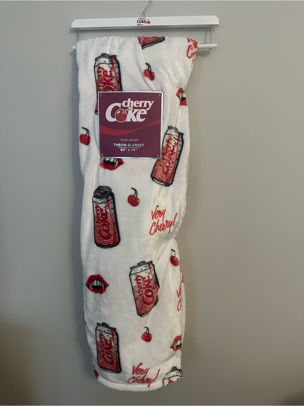Coca Cola Cherry Plush Throw Blanket Halloween fangs